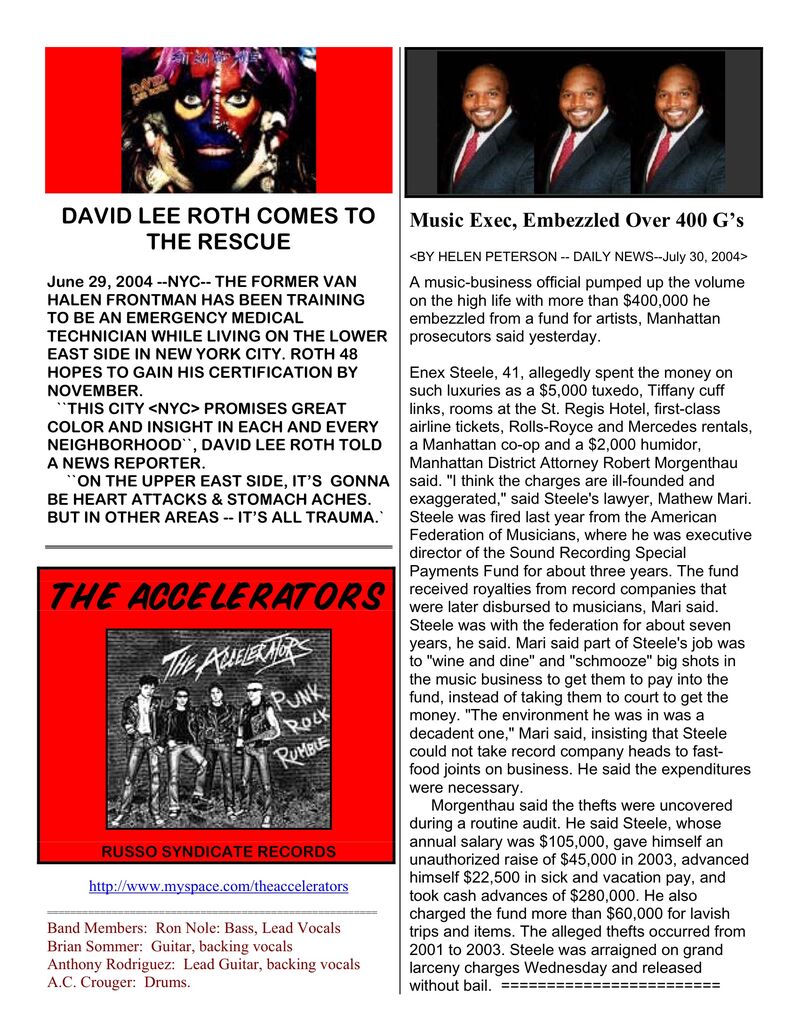 David Lee Roth EMT Story