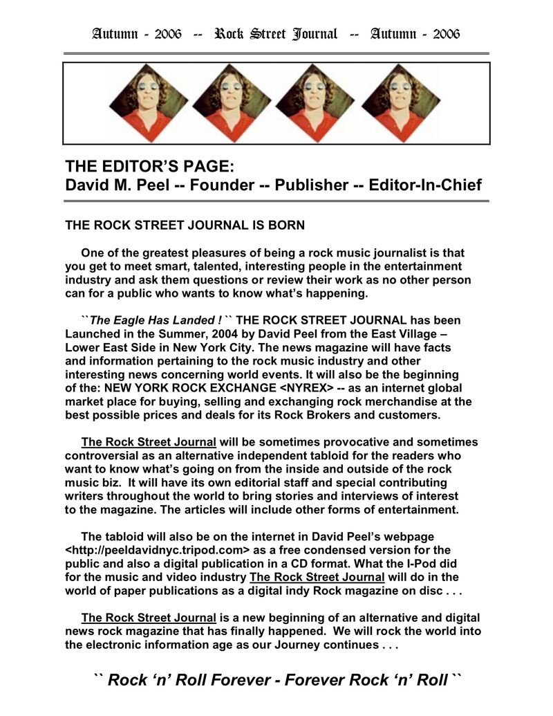 Editor's Page - David M. Peel
